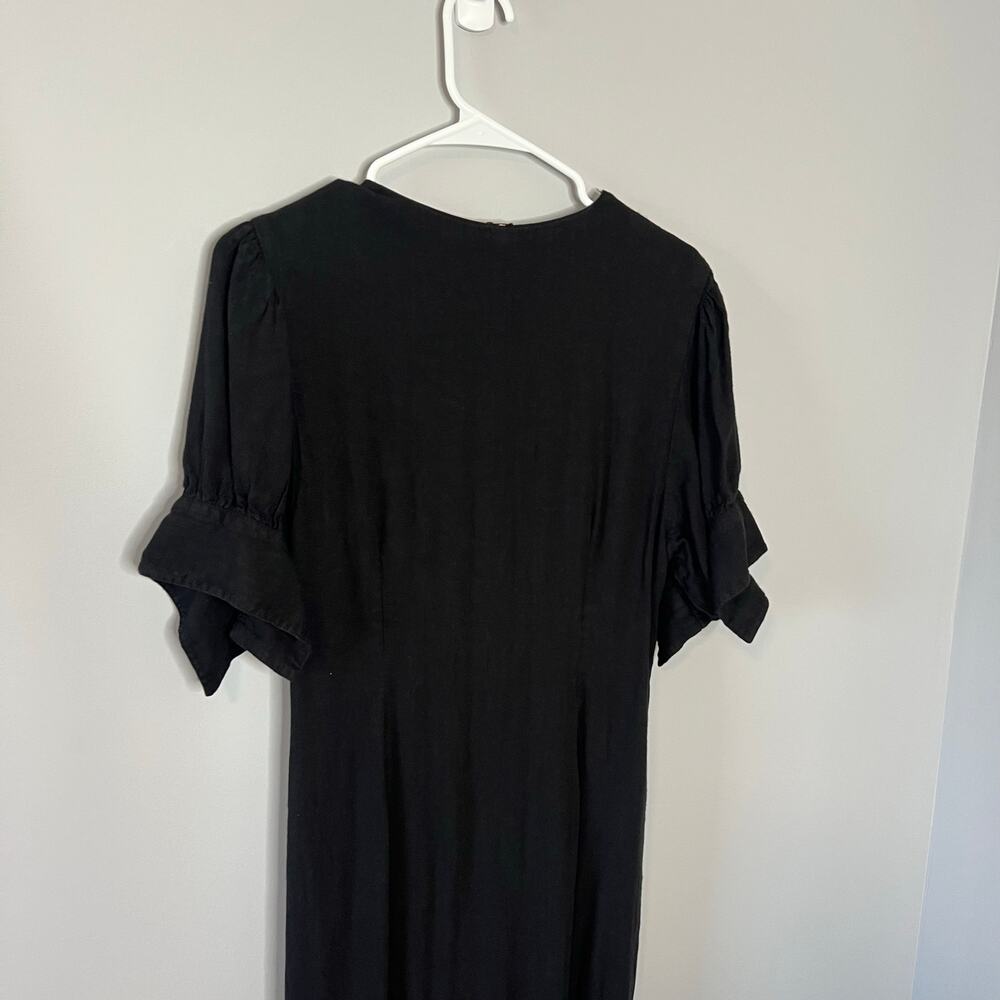 Free People Vintage Summer Midi Black Dress with Buttons Size Large - Picture 13 of 15
